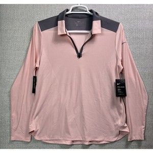 Nike Womens Zonal Cooling Long Sleeve Golf Shirt, Size XL NWT Pink